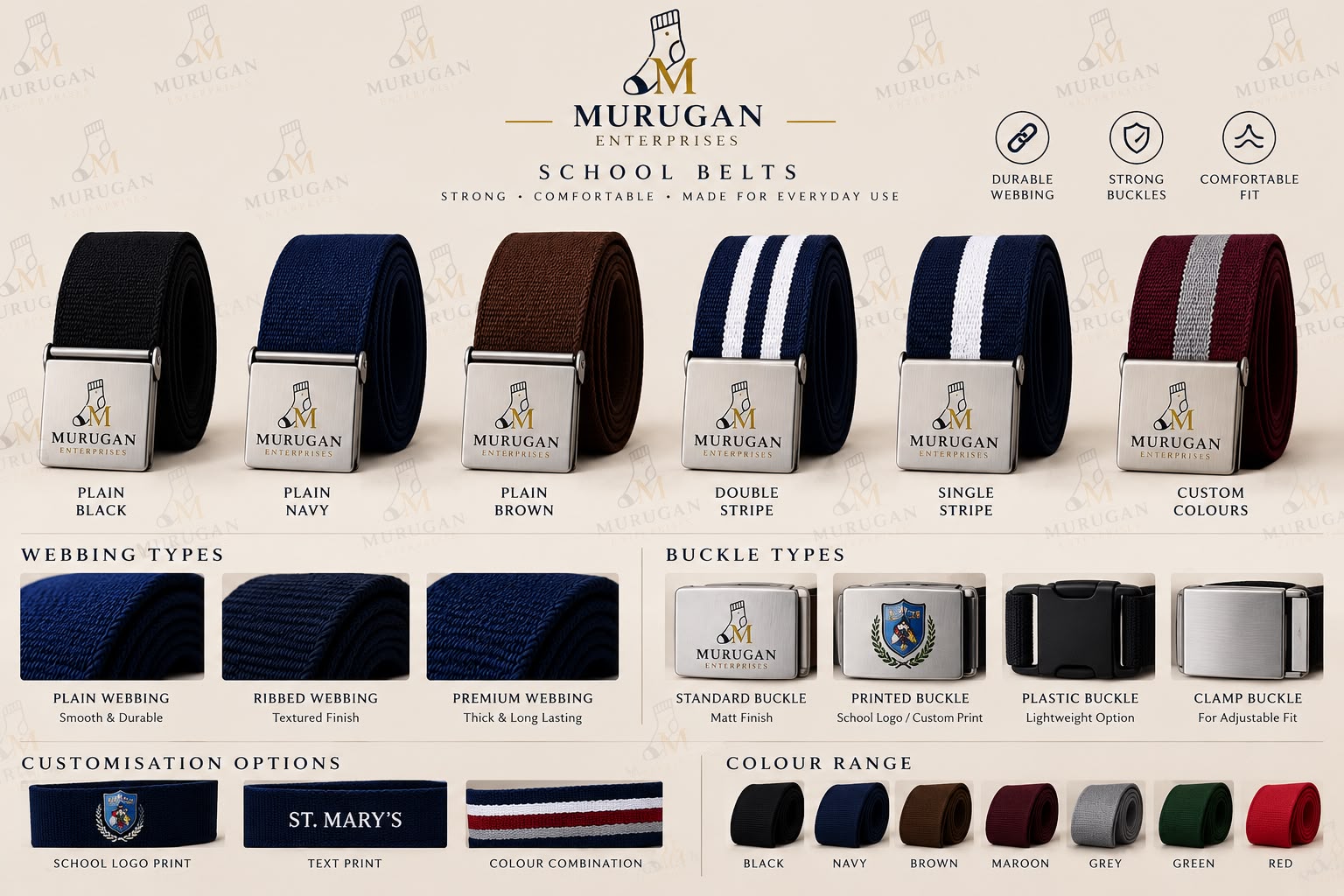 Murugan Enterprises School Belts
